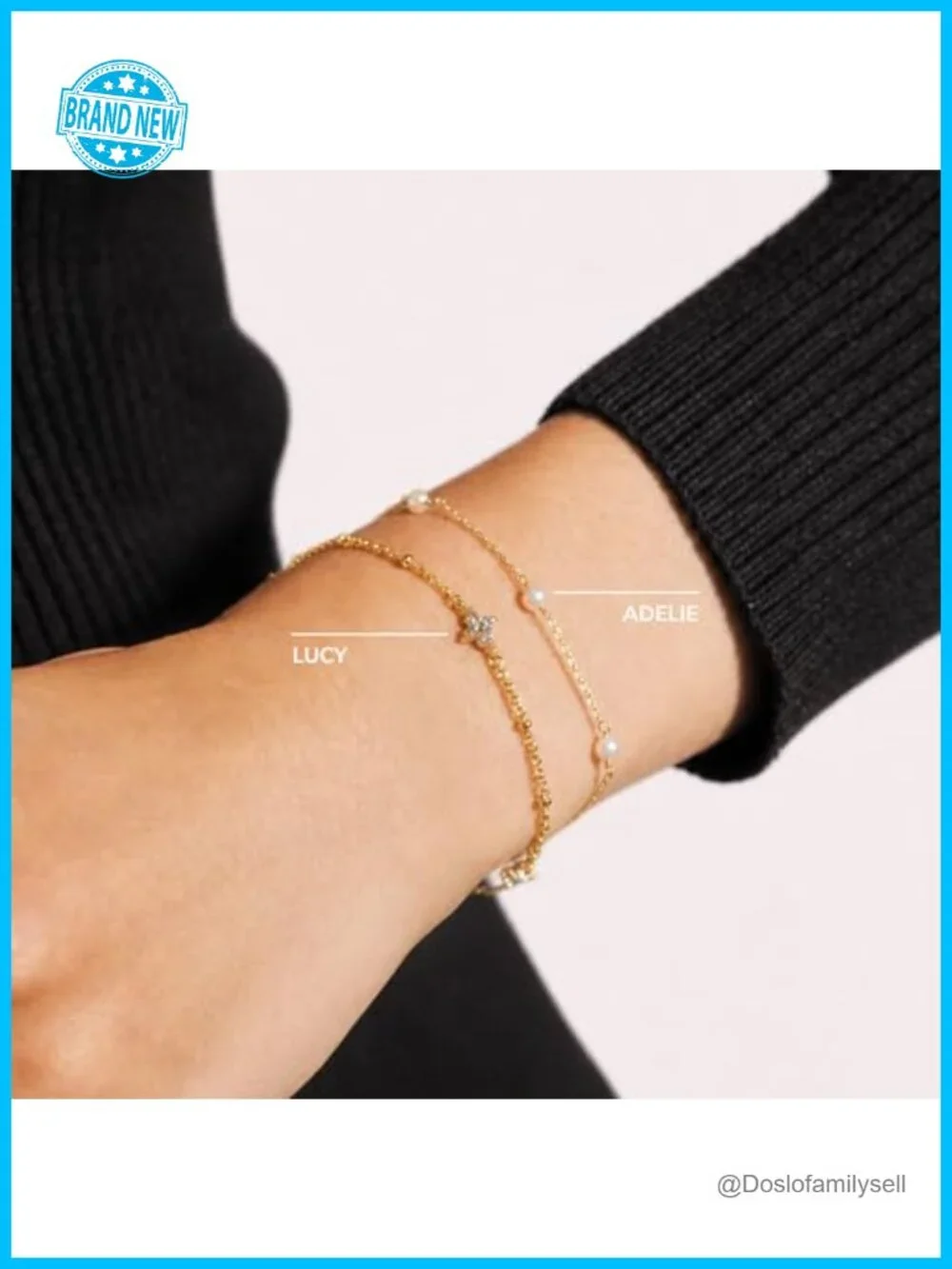 14k Gold Plated Dainty Chain Bracelet with Freshwater Pearls, Stackable